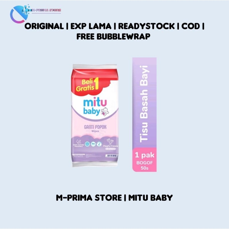 MITU BABY FRESH AND CLEAN - PLAYFUL FRESSIA (UNGU) - TISU BASAH BAYI | 50'S