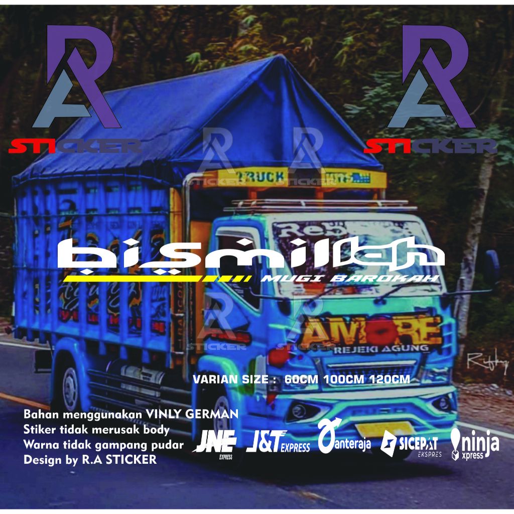 STIKER KACA DEPAN STIKER CUTTING BISMILAH MUGI BAROKAH