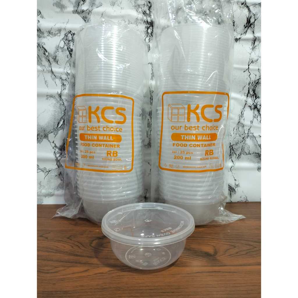 Thinwall Bulat 200ml 300ml 400ml 450ml / KCS Mangkok Plastik Cup Tempat Makanan / Mangkok Bulat Plas
