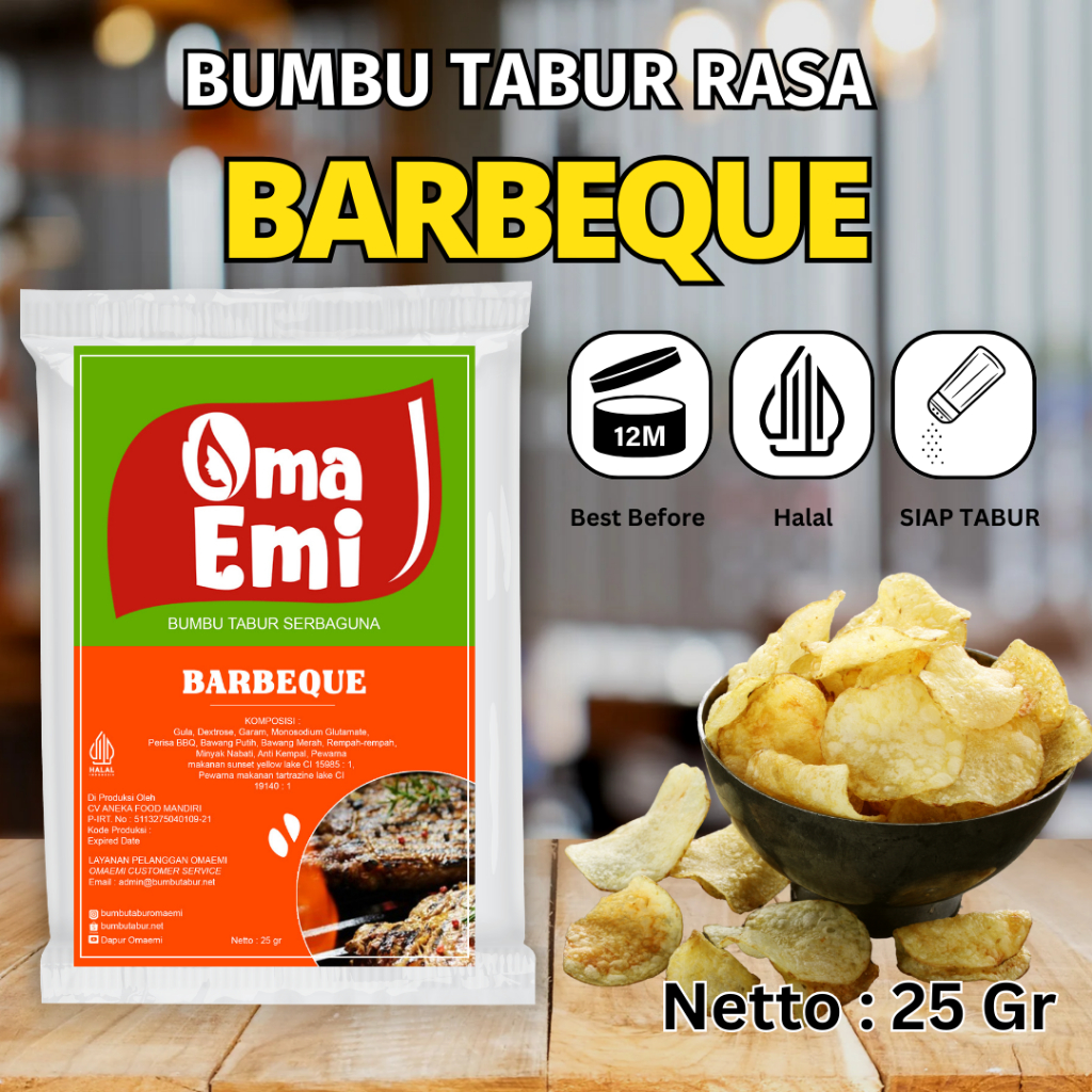 

Bumbu Tabur BARBEQUE/BBQ 25gr/Bumbu Tabur Aneka Rasa FOOD GRADE