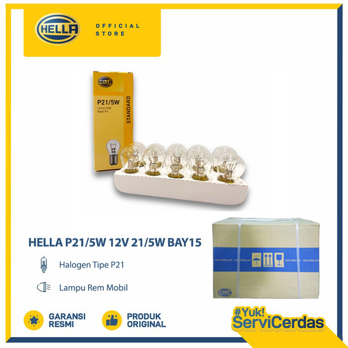 Lampu Rem Mobil HELLA P21/5W 12V 21/5W BAY15 (DUS) - Bohlam Mobil