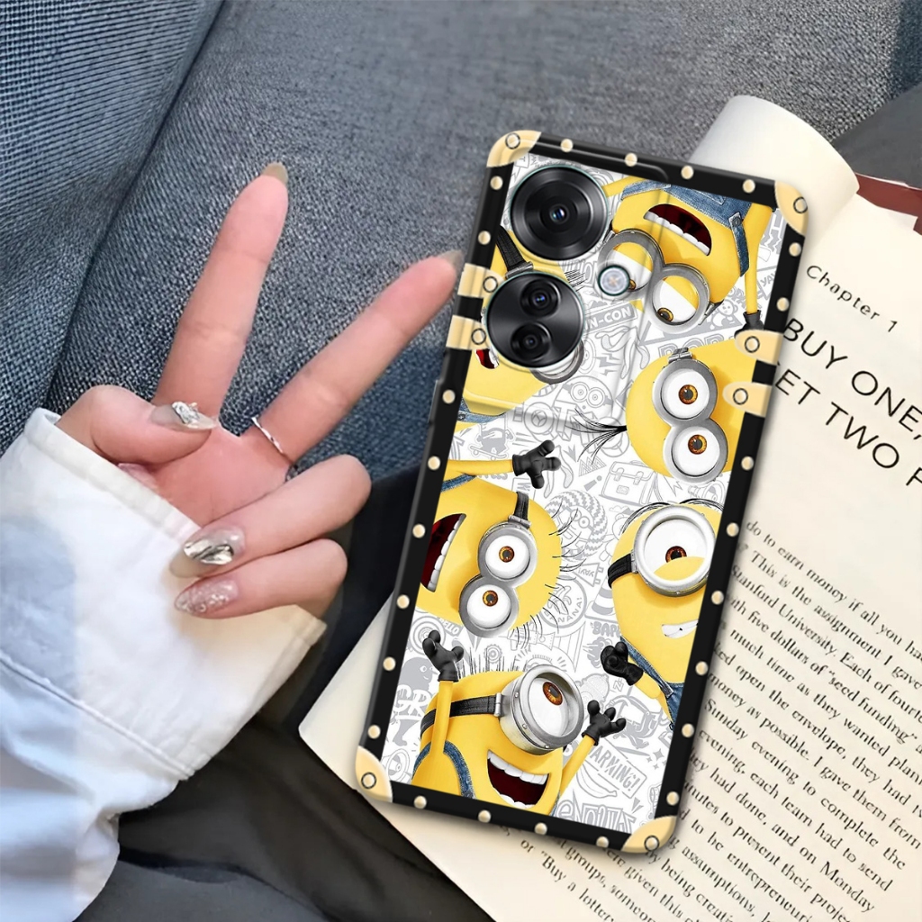 (FA-01) OPPO RENO 11F 5G Procamera Silicon case cartoon minione (type lain via chat)