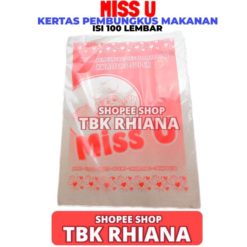 

Kertas Pembungkus Makanan Merk Miss U 100LBR