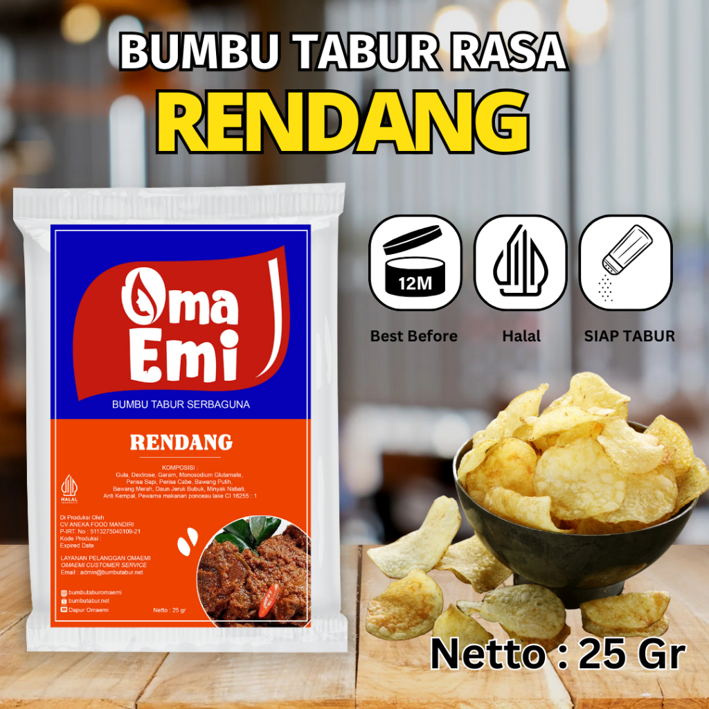 

Bumbu Tabur Rasa {RENDANG} 25gr / {RENDANG} / Bumbu Tabur Aneka Rasa / Bumbu Tabur Keripik