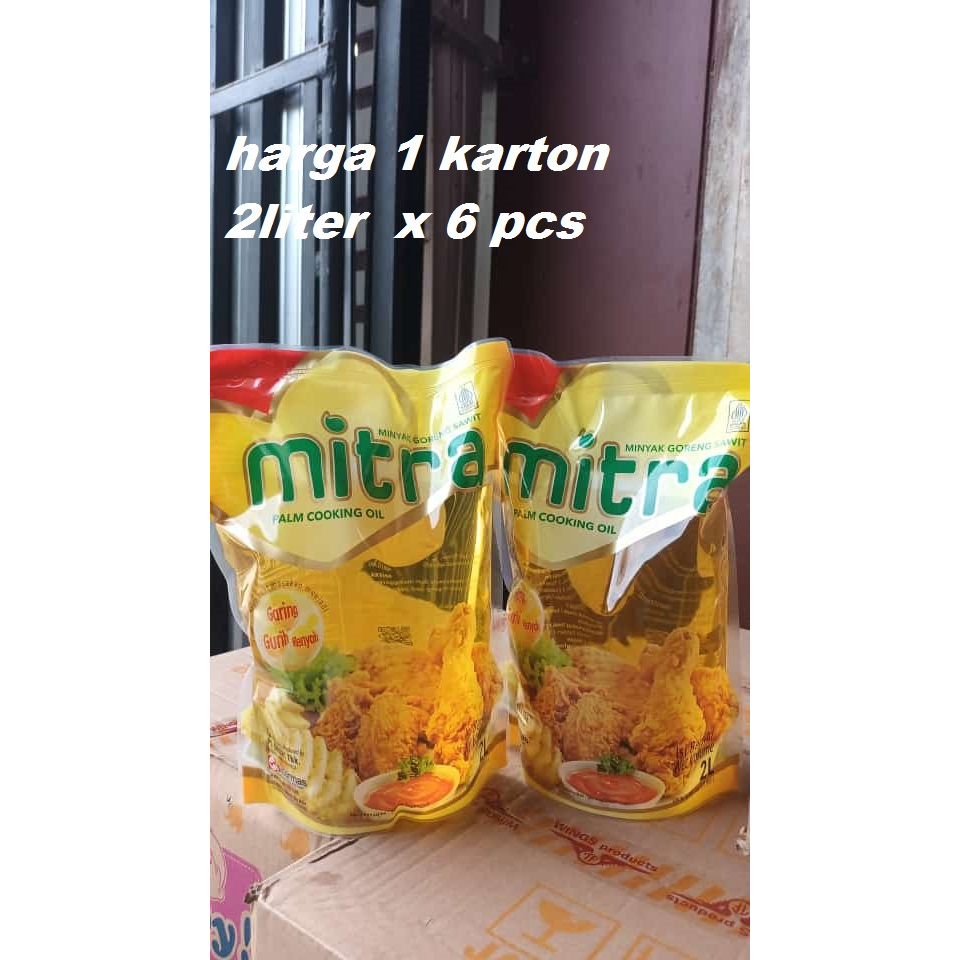 

minyak goreng mitra 1 karton isi 6 pcs x 2 liter