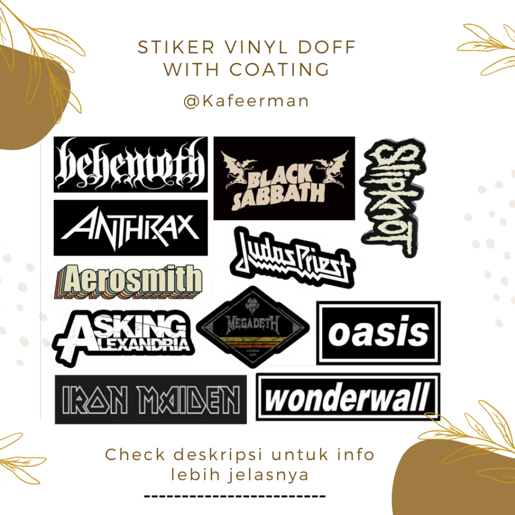 

STIKER BAND BLACK SABBATH JUDAS BEHEMOTH ISI [11PCS]