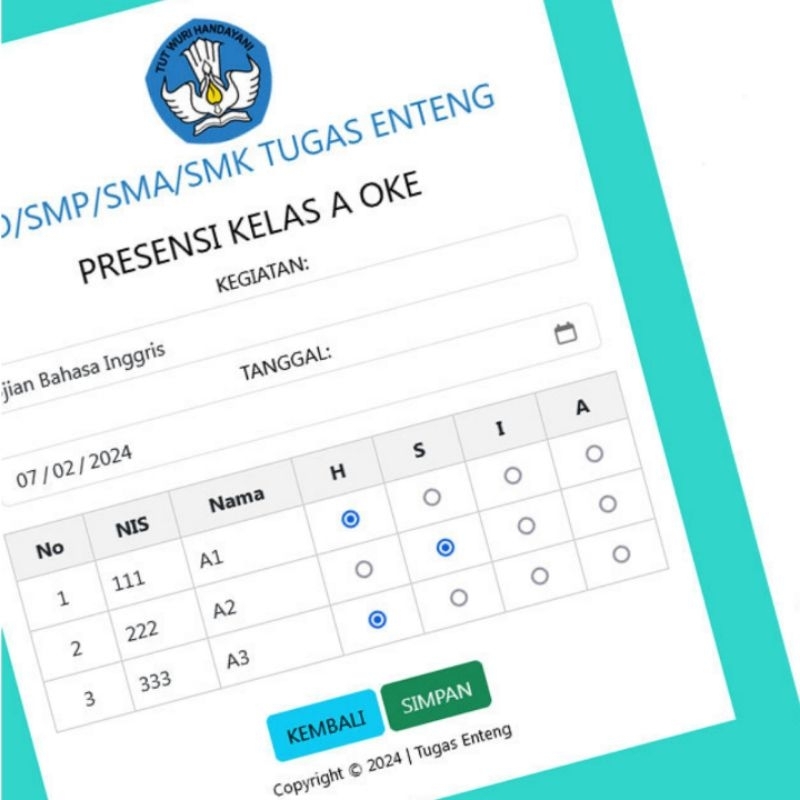 SOURCE CODE APLIKASI PRESENSI ONLINE - Database Google Sheet, Simpan Di Google Drive