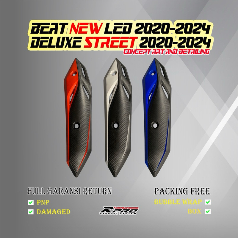 Cover Knalpot Beat F1 Led New Deluxe Street 2020-2024