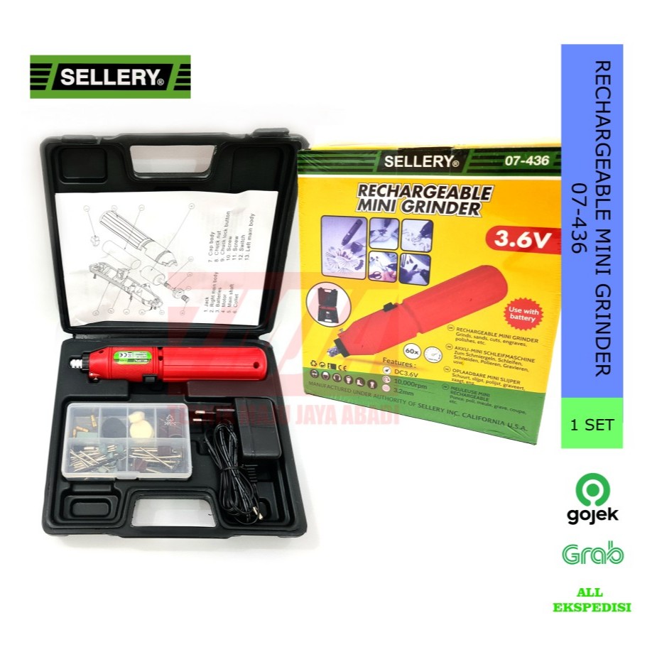 SELLERY Mini Grinder Cordless / Gerinda Mini Baterai 07-436