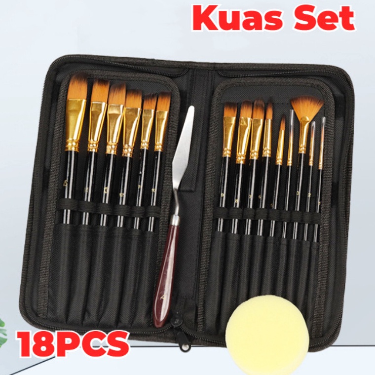 

LOOOOPY Art Brush Set Kuas Lukis BRS12 SET Kuas Alat Lukis Set Lengkap Mixing KODE N8X4