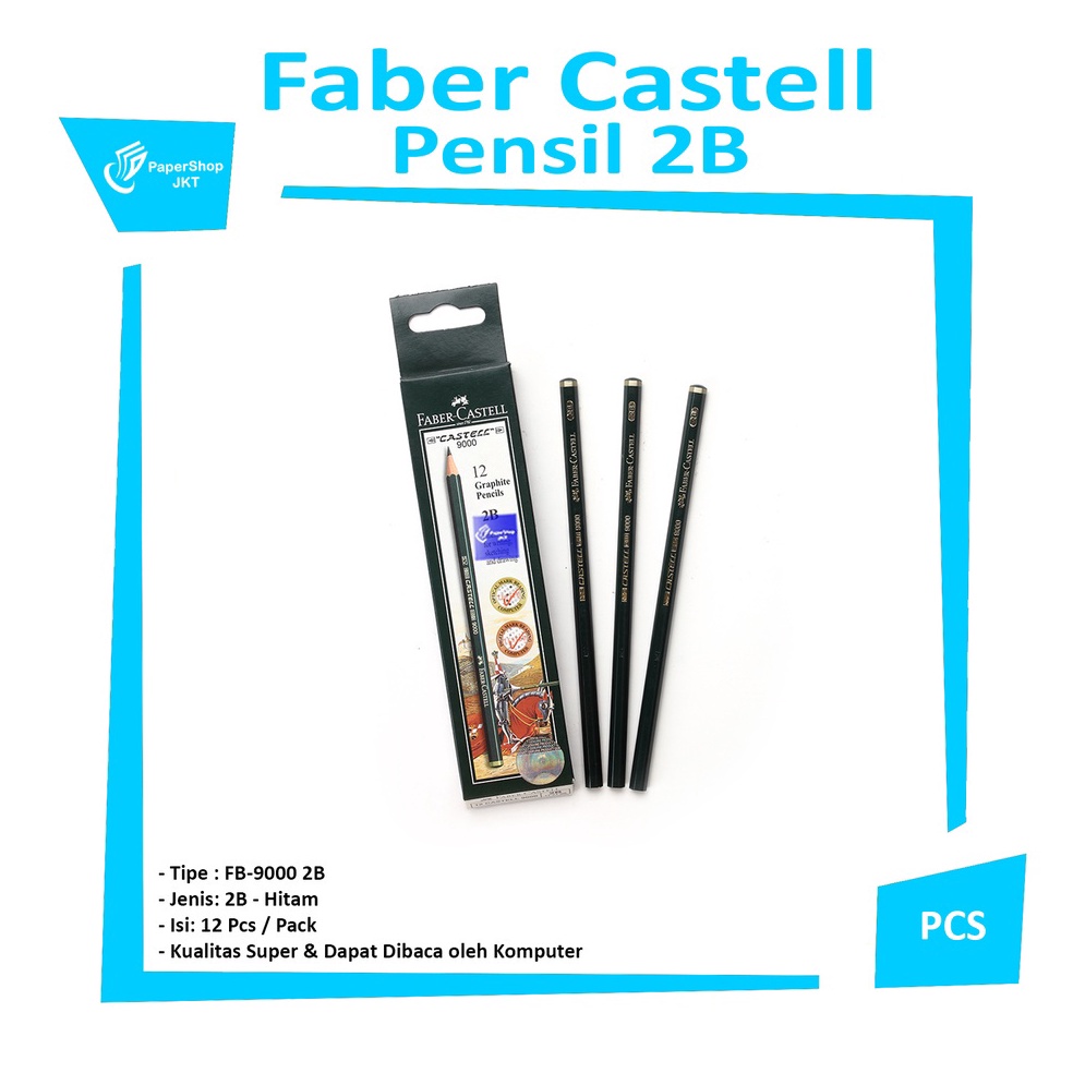 

FABER CASTELL Pensil Tulis Komputer Ujian Varian 2B FB 9 2B LUSIN KODE K8U5