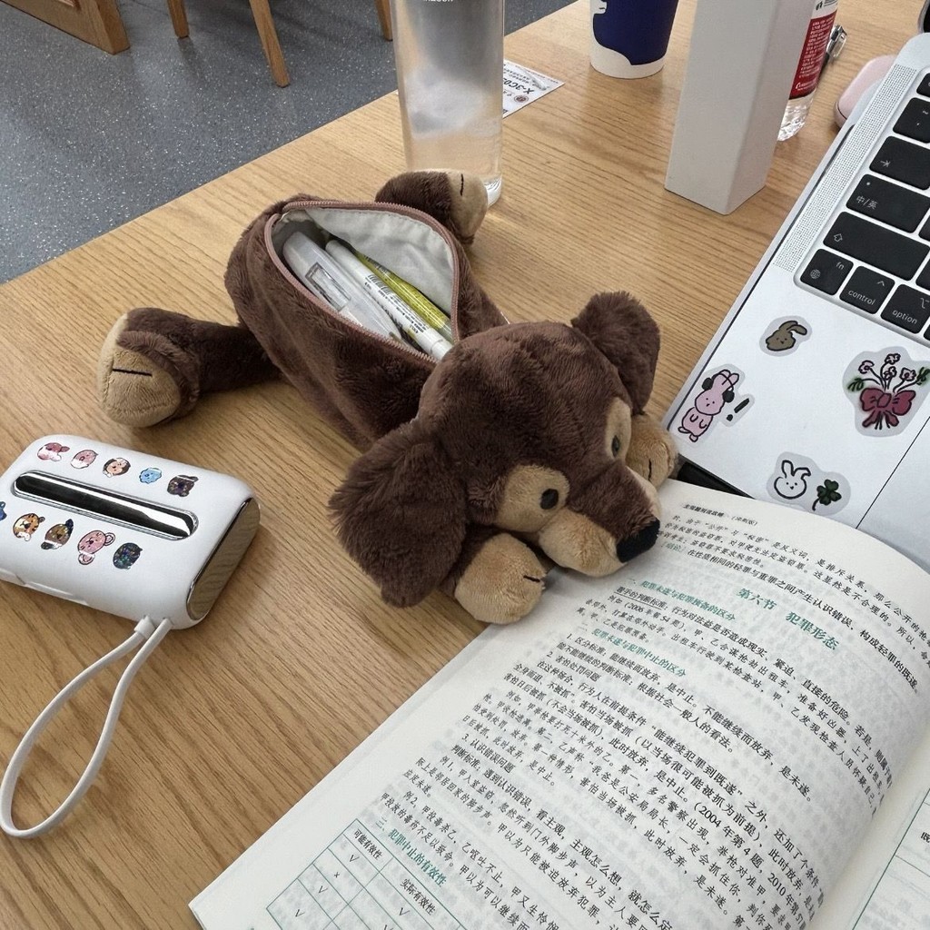

Cute Dachshund Pencil Case ins Cartoon Student Plush Stationery Bag Large Capacity Storage Bag