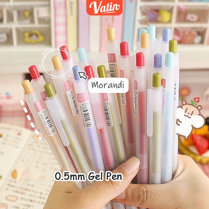 

Pulpen Pena Warna Soft Mist Transparent Body Pen Simple Matte Carbon Pen Student Pen-Vatin_Shop