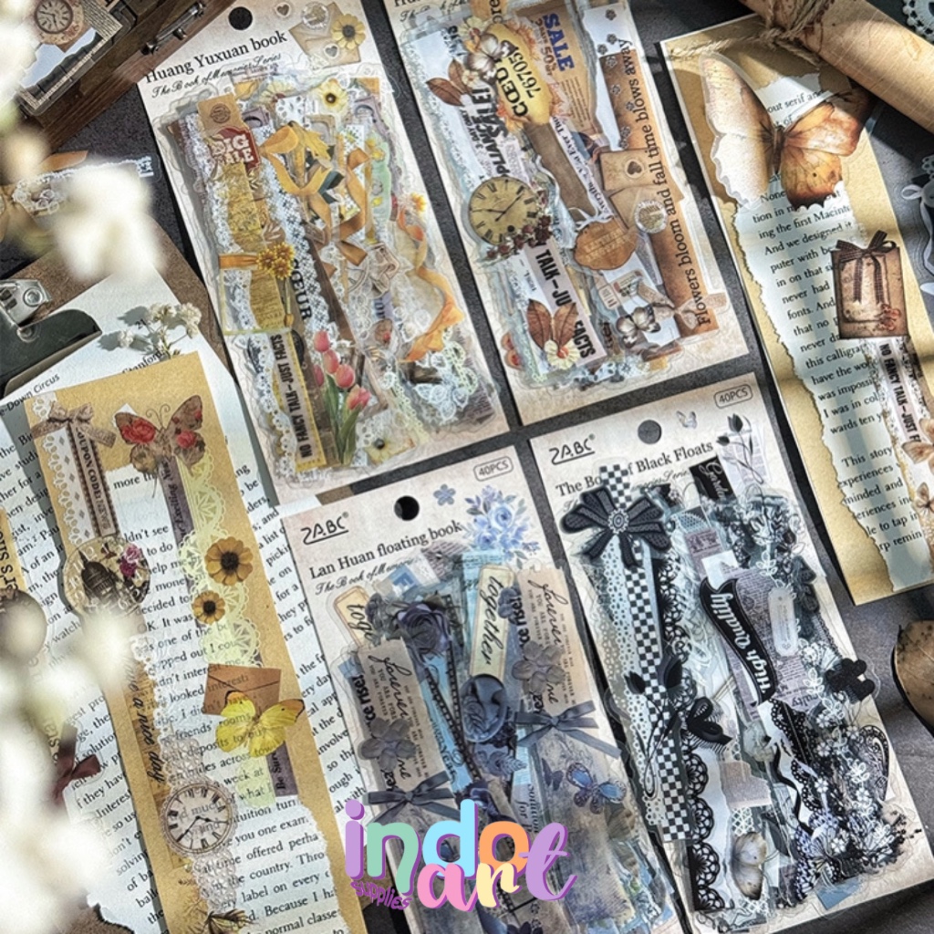 

(IAS) SB1 - Stiker Vintage Strip Large Lace Sticker Journaling Scrapbook Decorative