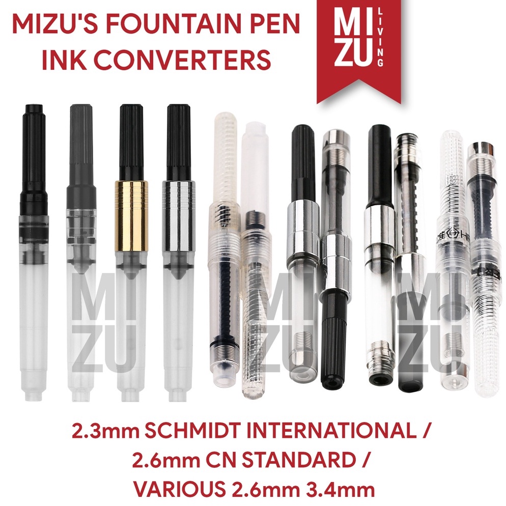 

MIZU FOUNTAIN PEN INK CONVERTER SCHMIDT INTERNATIONAL 23 26 34 ETC KODE C2O9