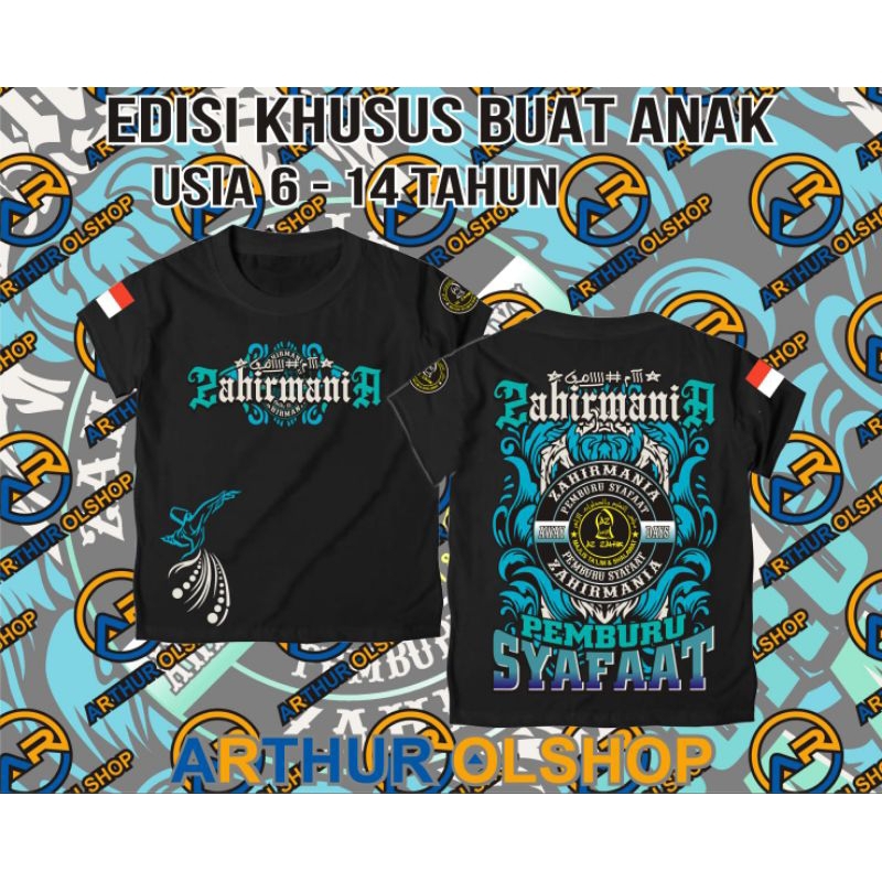 KAOS AZ ZAHIR ANAK-ANAK, KAOA ZAHIRMANIA BAHAN CATOON COMBET, KAOS ZAHIR MANIA SABLON PLASTISOL, KAO