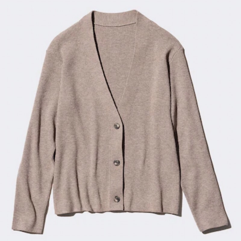 UNIQLO Women Washable Knitted Ribbed Cardigan Rajut Rib Wanita