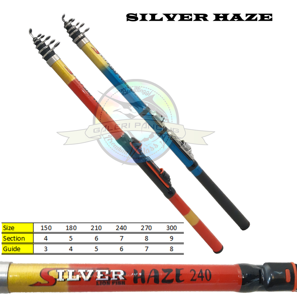 Joran Pancing Tegek Kolong Silver Haze 150 180 210 240 270 300