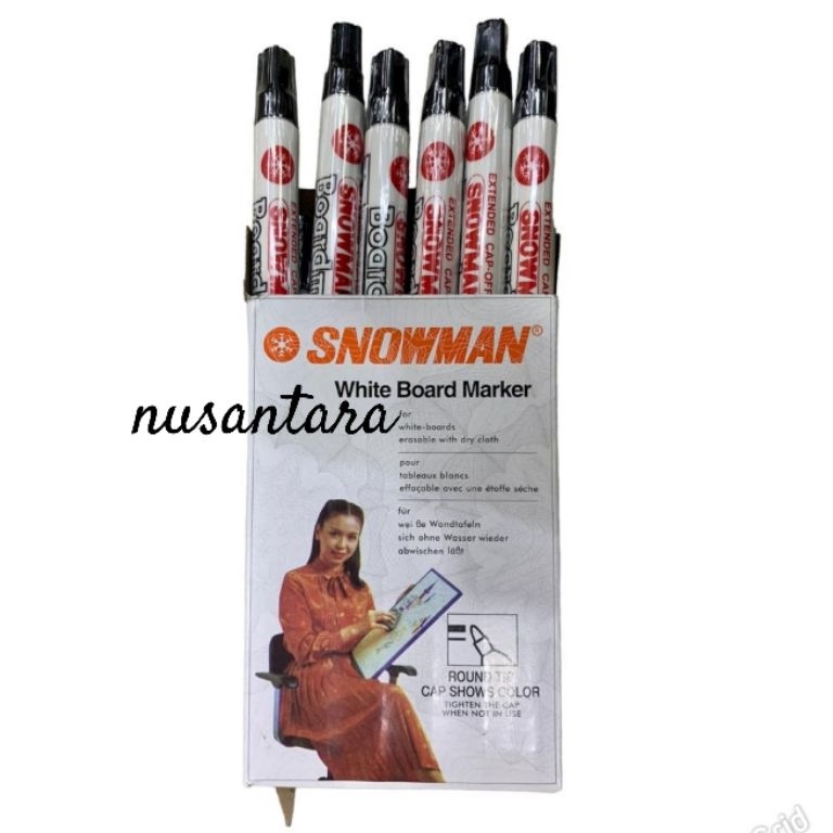 

SPIDOL NON PERMANEN SNOWMAN WHITEBOARD MARKER HITAM BG12 PER 6 PCS KODE B2V3