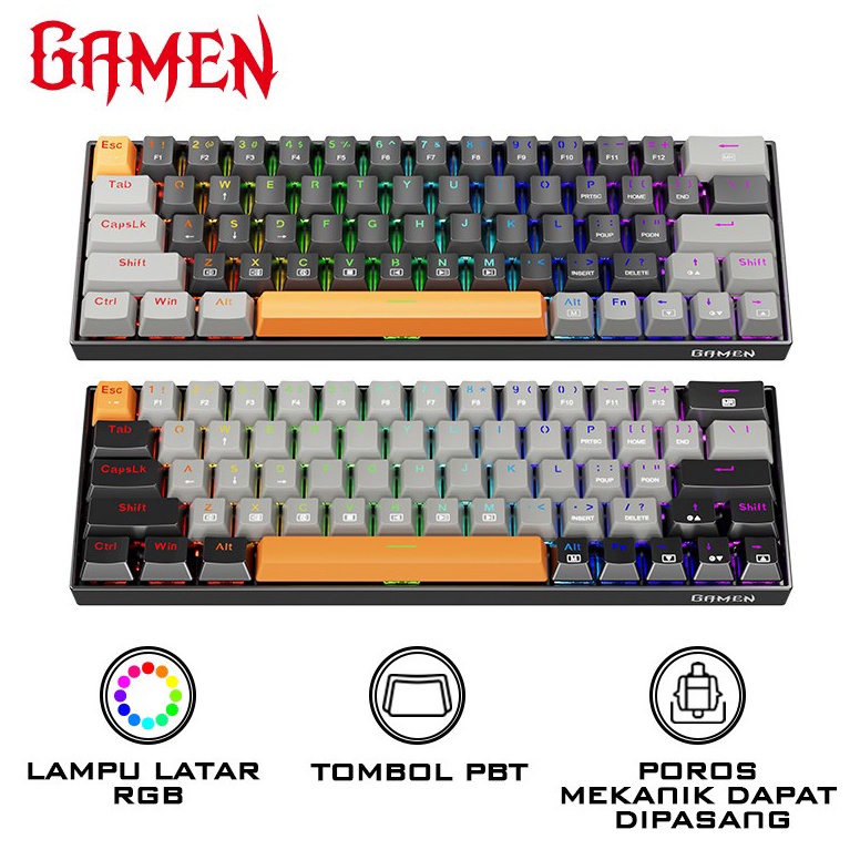 GAMEN Titan III 3 Mechanical Switch Blue Gaming Keyboard Wired RGB ORIGINAL u T5J2