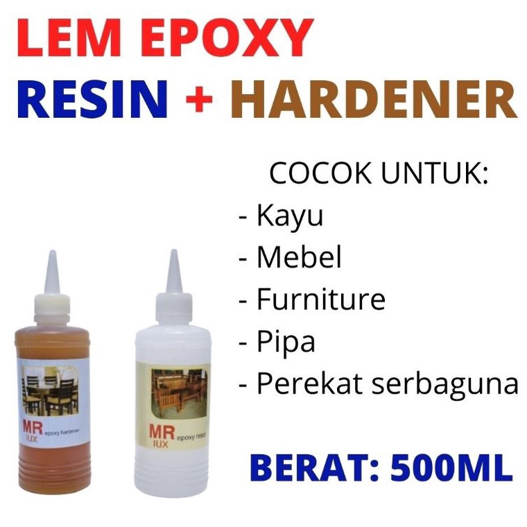 

Lem EPOXY Resin Hardener MR LUX Kemasan 32 gram per Set KODE O5B7