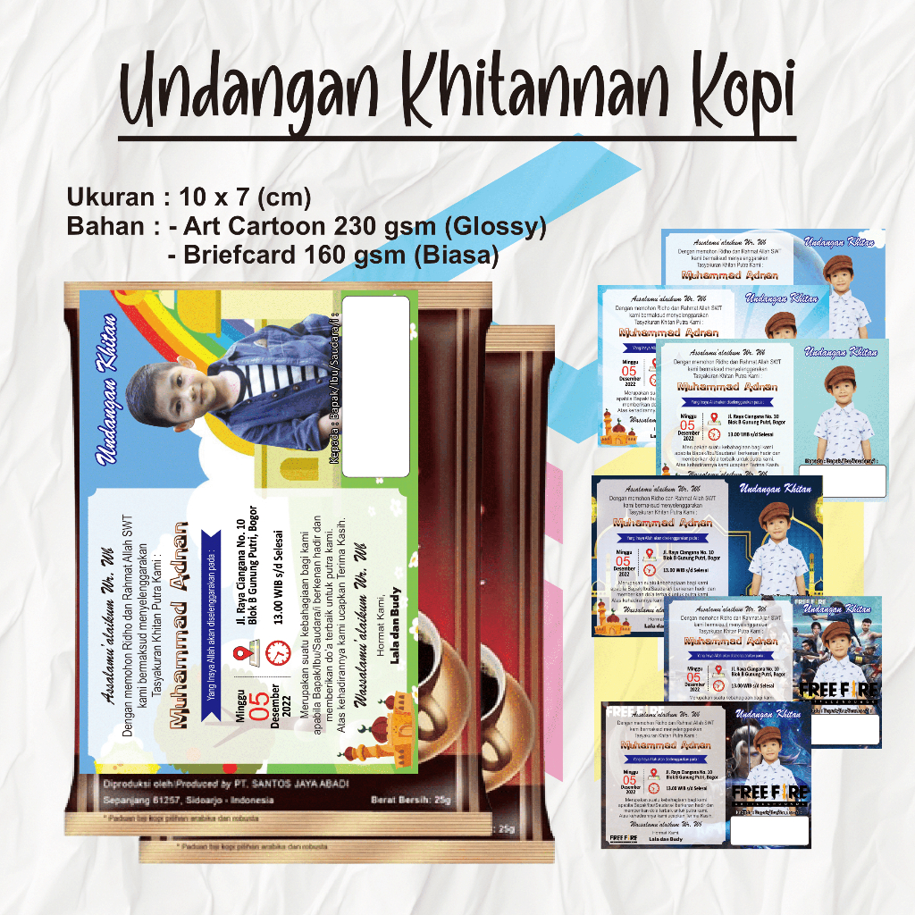 Undangan Kopi Khitanan Undangan Khitanan Kopi Kecil Mini Murah