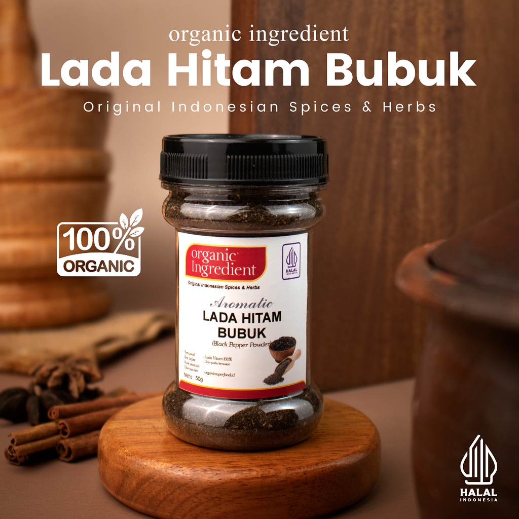 

Organic Ingredient Lada Hitam Bubuk Original Rempah Indonesia Bumbu Dapur