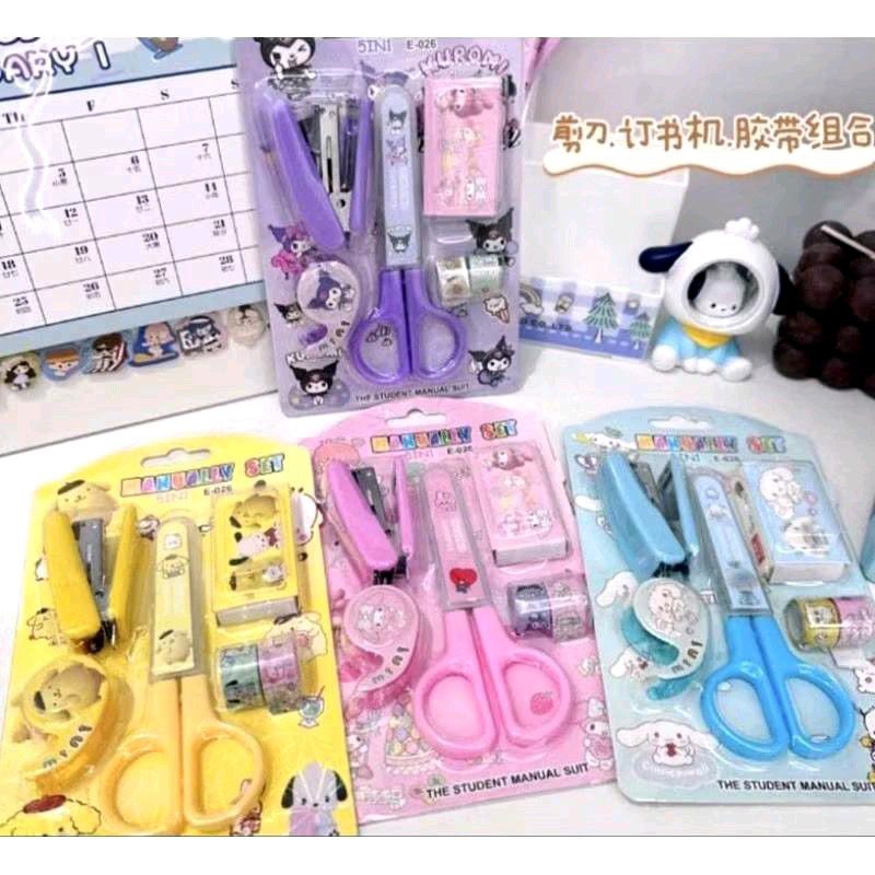 

Paket alat tulis lengkap stationery set Scissor kuromi and friends