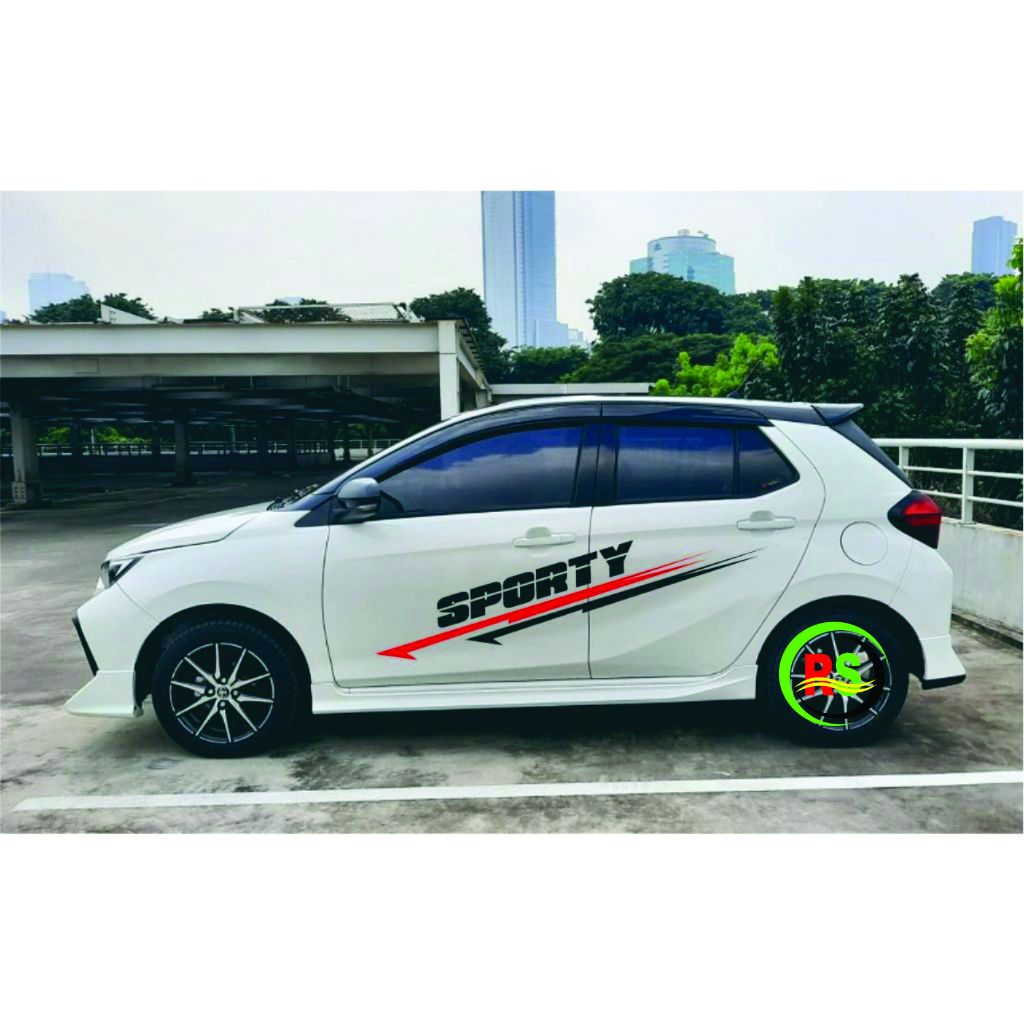 Stiker Mobil Agya Keren Cutting Variasi Ayla Lis Body Samping Jazz Yaris Brio Datsun Putih Hitam Min