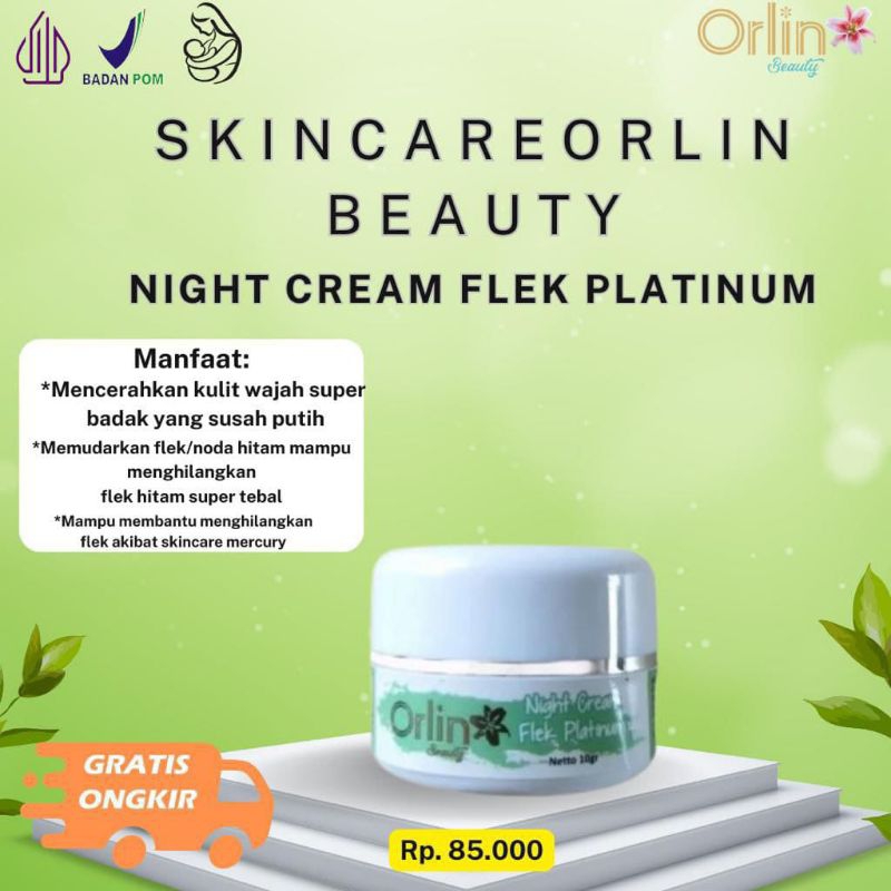 Night Cream Flek Platinum Orlin Beauty/penghilang flek/orlin/orlin beauty skincare