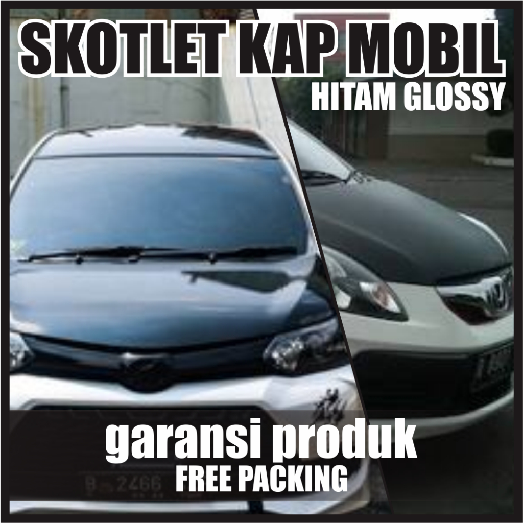 Skotlet Hitam Glossy Kap dan atap Mobil Lebar 150 cm