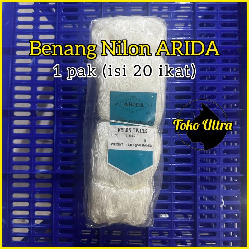 BENANG NILON ARIDA D9 PUTIH 1PAK ISI 20 IKAT / TALI NILON D9 ARIDA / TALI ARIDA / BENANG D9 PUTIH