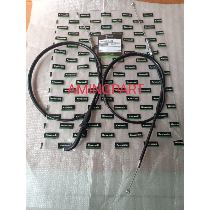 KABEL TALI GAS SET ATAS BAWAH NINJA 250 KARBURATOR NINJA 250  FI 2012 KUALITAS ORI SUPER