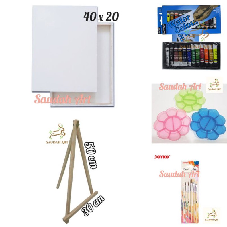 

DISKON Paket Lukis Lengkap kanvas 2x4kuaspaletcat air 6mleasel 3x5