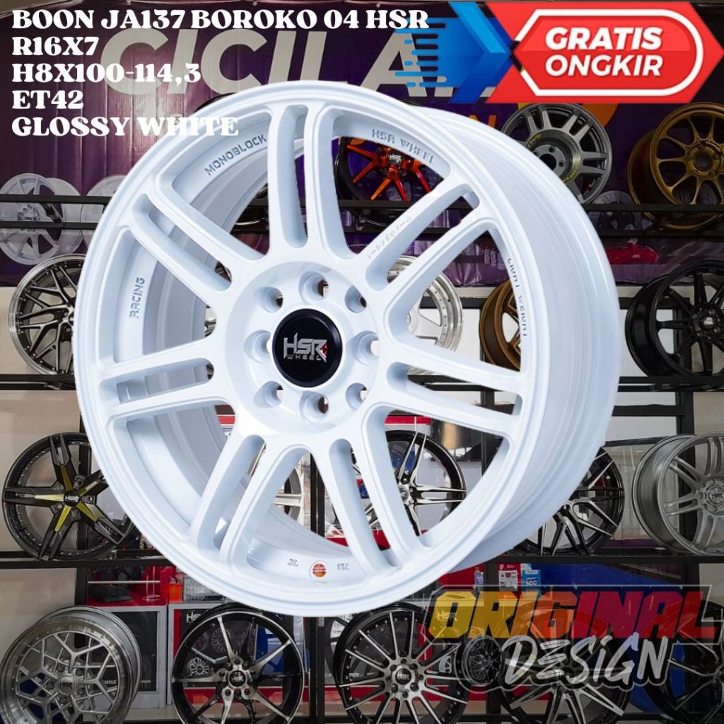 Velg Mobil AVANZA , XENIA , ROCKY , RAIZE , HSR BOON RING 16 R16 WHITE