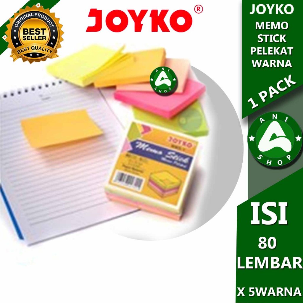 

JOYKO MEMO STICK MMS-1 1 PACK 80 LEMBAR X 5 WARNA ani shopp