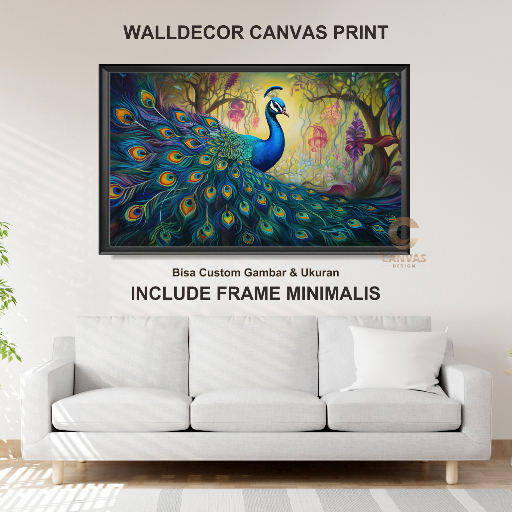 Hiasan dinding lukisan merak modern Art Print - Wall Decor Canvas Print
