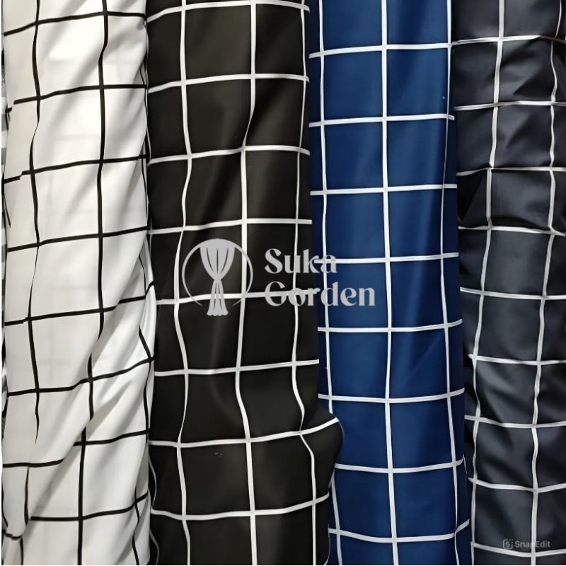 Kain Meteran Motif Kotak Bahan Katun Microtex Untuk Sprei dan Gorden