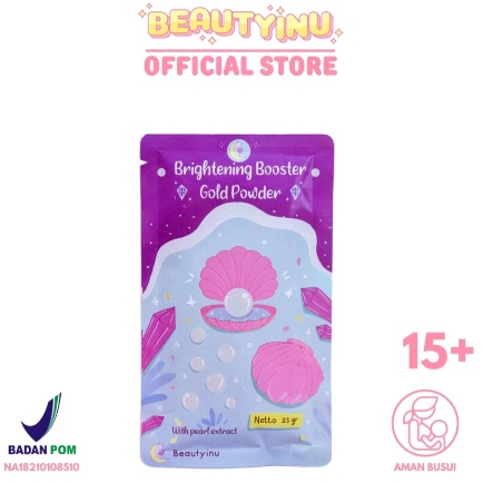 BRIGHTENING POWDER GOLD BOOSTER SERBUK GOLD BRIGHTENING BOOSTER GOLD POWDER BIBIT PEMUTIH BEAUTYINU 