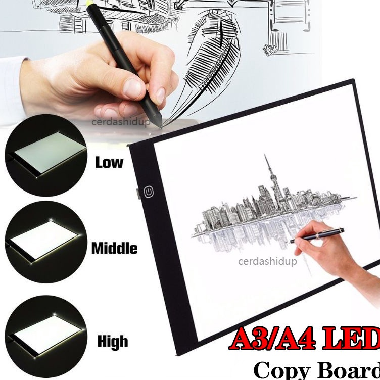 A3A4 LED Drawing Tracing Board Stensil Board Papan Jiplak Gambar LED Anak  Dewasa Copy Board Papan L