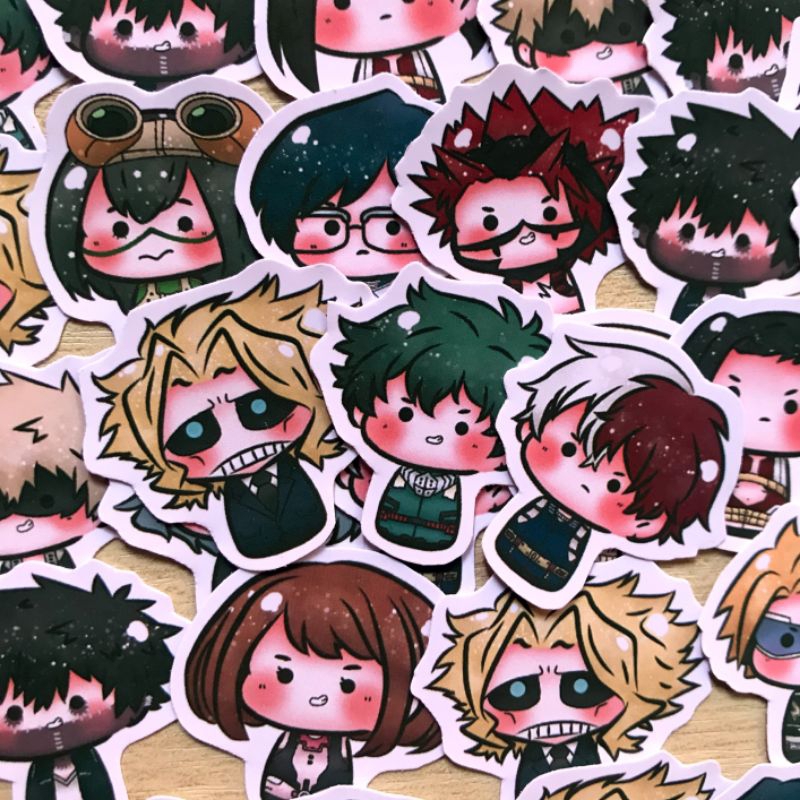 

15pcs anime sticker boku no hero academia, my hero academia sticker, sticker lucu, sticker murah, sticker aesthetic, sticker case, sticker deco, sticker diy, sticker anak, sticker glossy, chibi sticker, sticker chibi