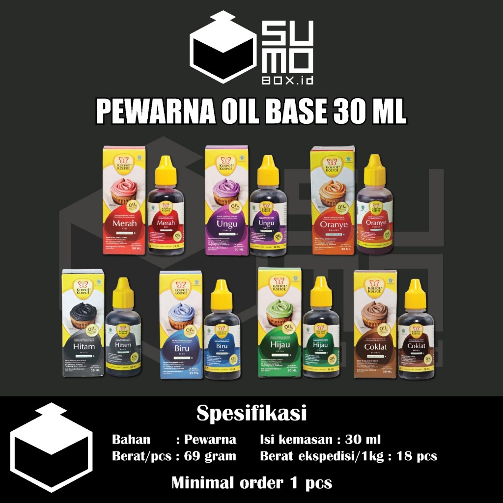 

Pewarna Makanan OIL BASE Koepoe Koepoe 30ml / Food Coloring Oil Based