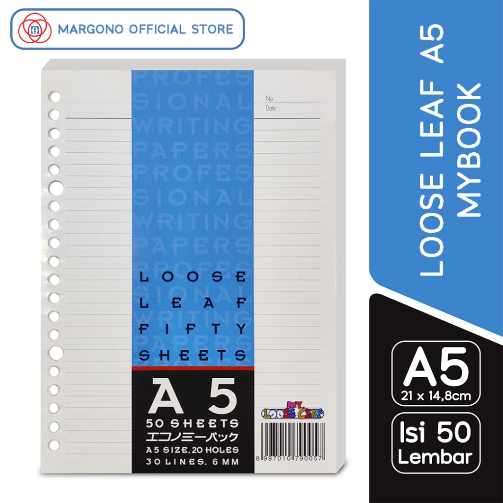 

My Book My Loose Leaf Isi Binder Bergaris A5 30 Garis - isi 50 Lembar