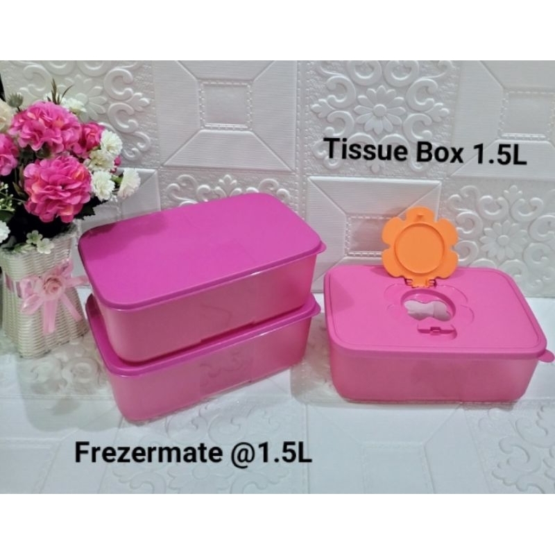 Tupperware Pink/Frezermate/Frezermate Tupperware/Tupperware malaysia/Tupperware unik/tissue box/kota