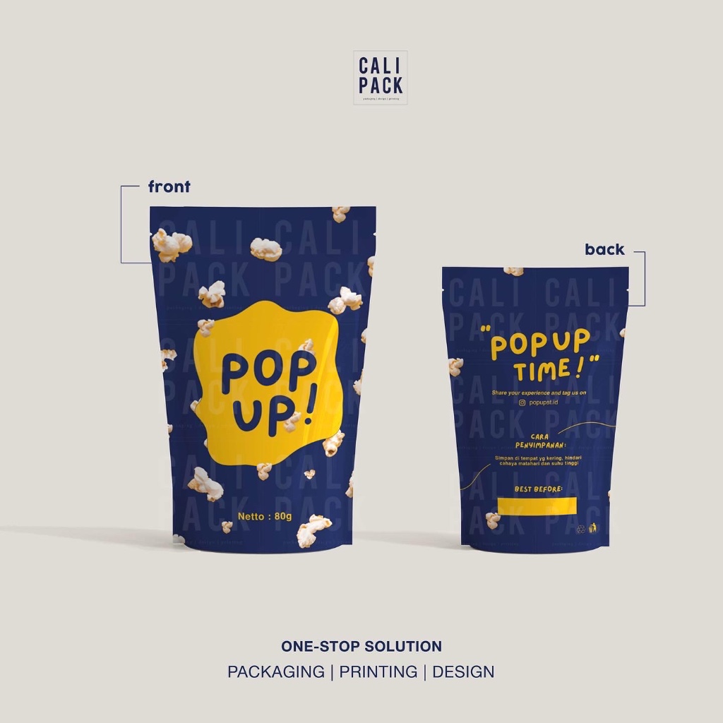 [CUSTOM] STANDING POUCH FULL PRINTING (MIN. ORDER 100PCS) FREE LAMINASI GLOSSY/DOFF | Ukuran 12x20 ,