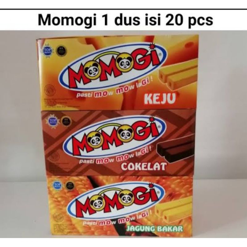 

MOMOGI 1 Dus isi 20 pc, Coklat, Keju, Jangung Bakar = Rp. 10.500