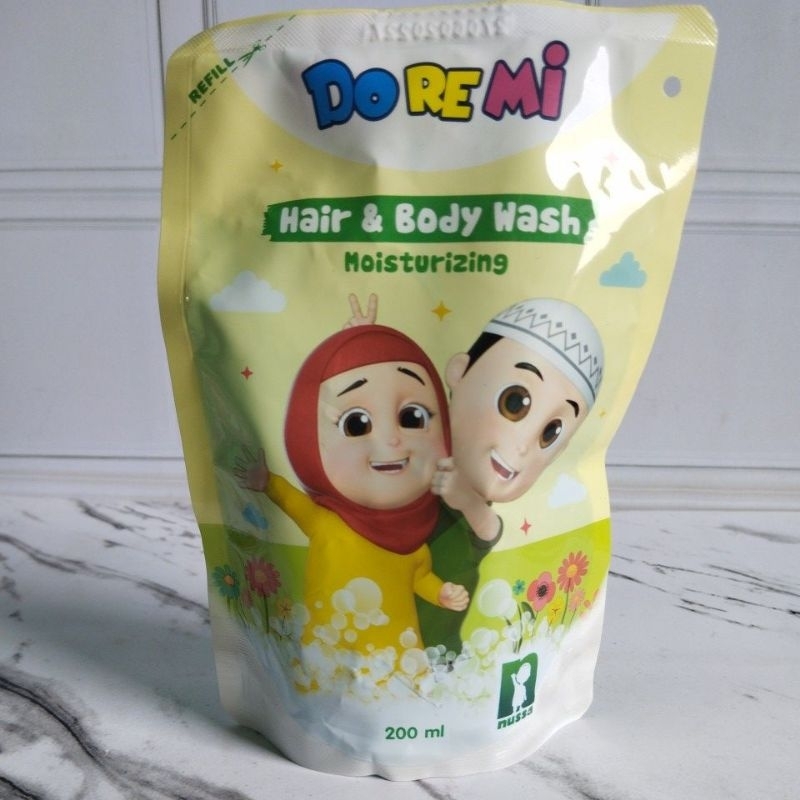 Doremi Hair & Body Wash Sabun & Sampo Moisturizing Refill / Botol 200 ml