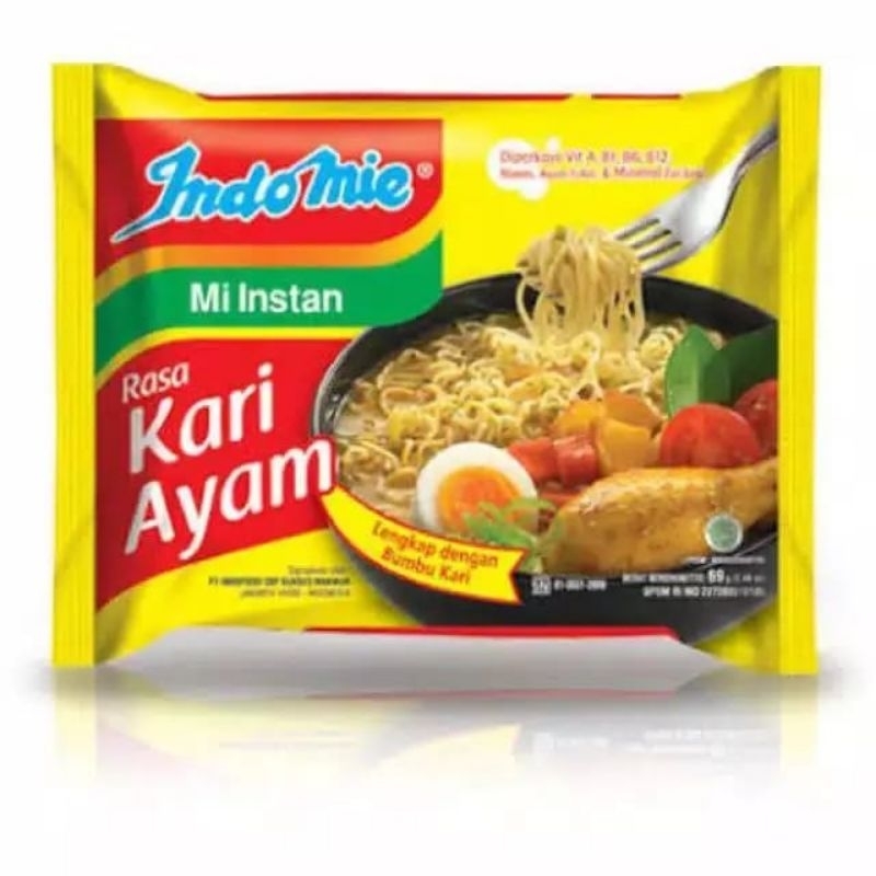 

Indomie Mi Instan Mie Kuah Rasa Kari Ayam 72 Gram 5 Pcs