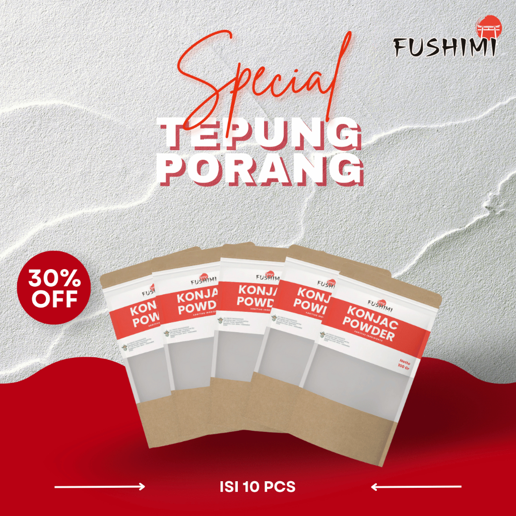 

FUSHIMI TEPUNG PORANG kemasan pouch 100gr isi 5 pcs