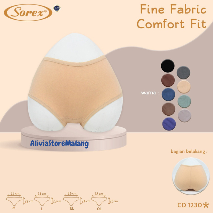 Sorex 1230 | Celana Dalam Wanita Uk. EL - QL Midi Katun Cantik Sorex Original COD Alivia